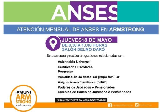 Armstrong. Comunicado consultas ANSES Mayo 2017.