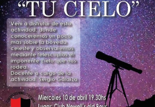 “Tu Cielo”: charla y observación astronómica en Cañada.