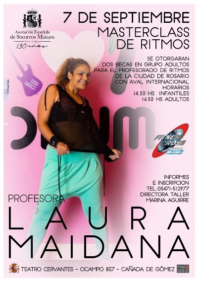 Cañada de Gomez. Clases magistrales de ritmos latinos con la Prof. Laura Maidana.