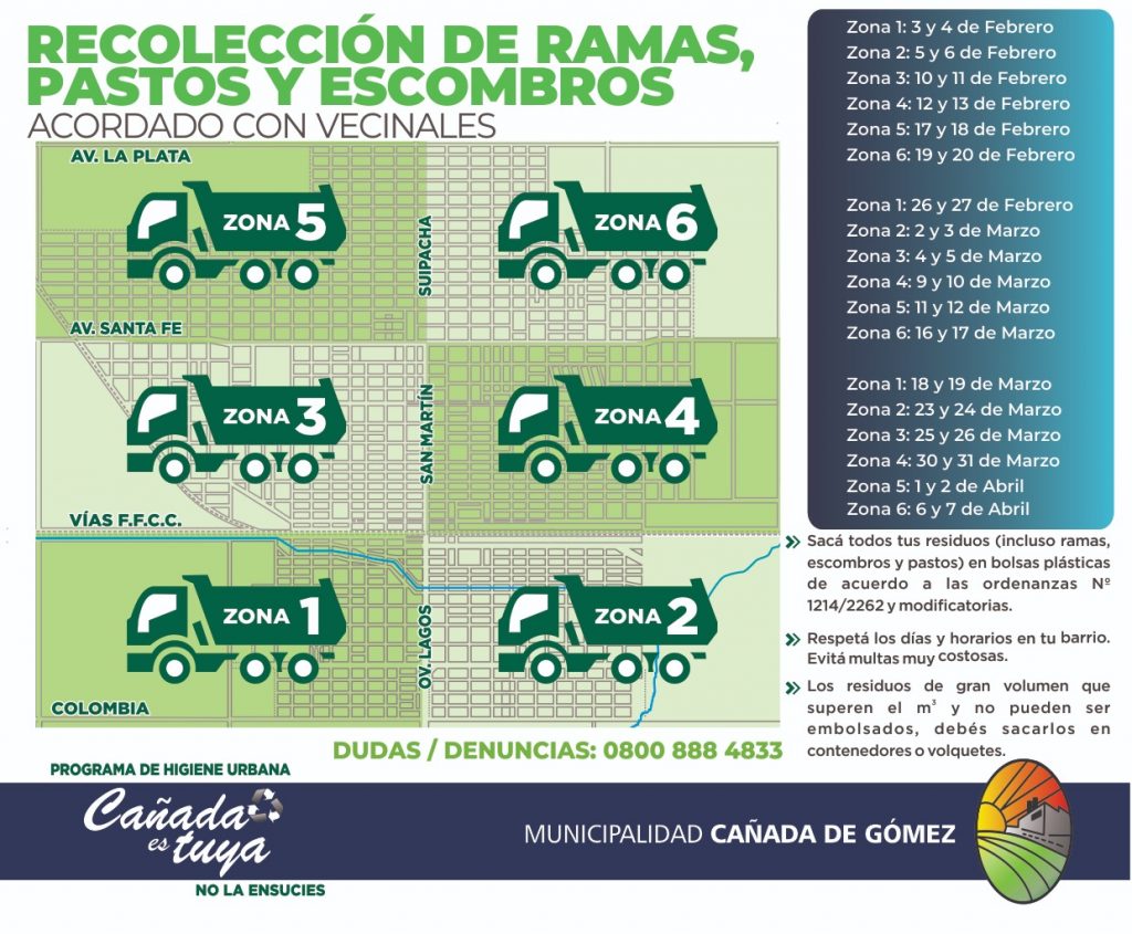 Municipio Retoma cronograma de recolección de ramas, pastos y escombros con nueva zonificación