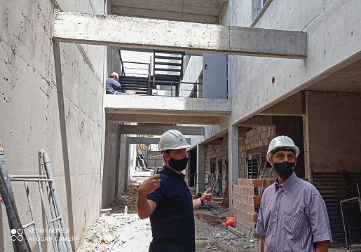 Rasetto recorrió los avances de obra del nuevo edificio de Tribunales en Cañada de Gómez.