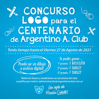 Las Parejas. Argentino lanzó el concurso para el diseño del logo del Centenario.