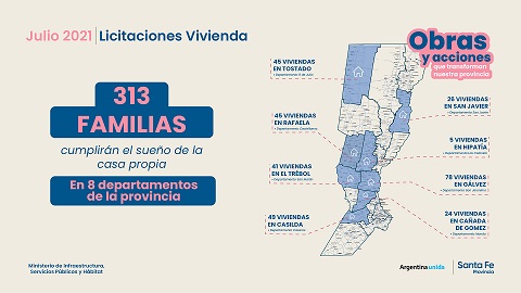 Durante julio la provincia licitará la construcción de 313 viviendas para ocho localidades.