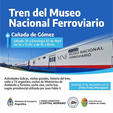 El tren del museo nacional ferroviario este fin de semana en Cañada.