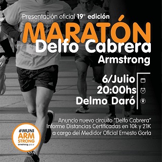 Armstrong. Presentación oficial de la 19° maratón Delfo Cabrera.