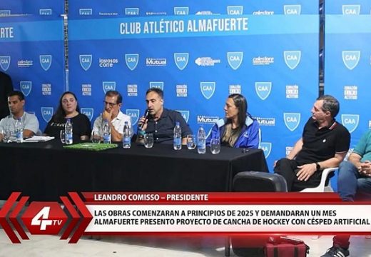 Las Rosas: el Club A. Almafuerte avanza en la construcción de una cancha de hockey de césped sintético.