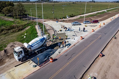 Avanza la obra en el acceso a Armstrong.