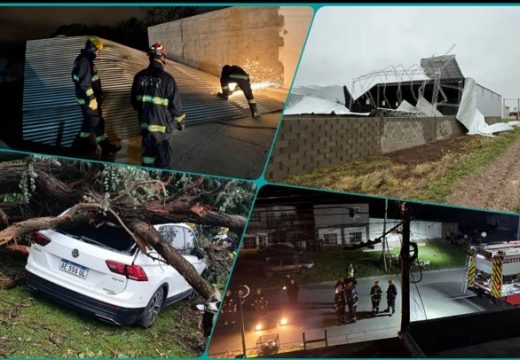 Las Parejas: vientos y lluvia causaron daños y se movilizaron Bomberos y EPE.