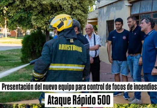 Fortalecimiento institucional: Bomberos de Armstrong cuentan con un nuevo equipo de ataque rápido.