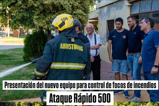 Fortalecimiento institucional: Bomberos de Armstrong cuentan con un nuevo equipo de ataque rápido.