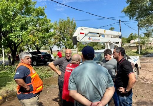 El Senador Verdecchia recorrió localidades afectadas por la tormenta.