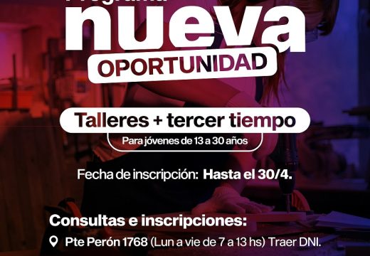 Nueva Oportunidad 2026: Abren las inscripciones para talleres gratuitos en Armstrong.