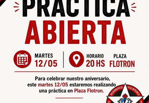 Bomberos Voluntarios de Armstrong celebran su aniversario con una práctica abierta en Plaza Flotron.