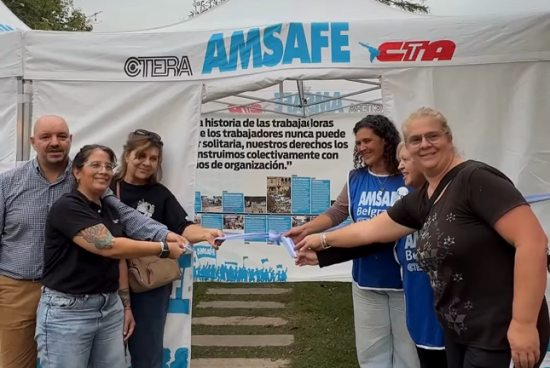 La «Carpa Blanca» docente llegó a Armstrong: «Nuestra política es defender la escuela pública frente al ajuste»