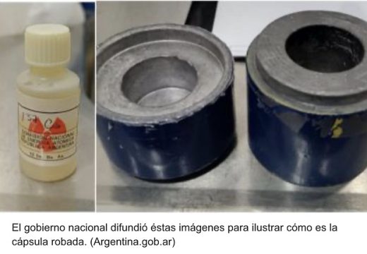 Sustracción de fuente radiactiva de calibración en Rosario.