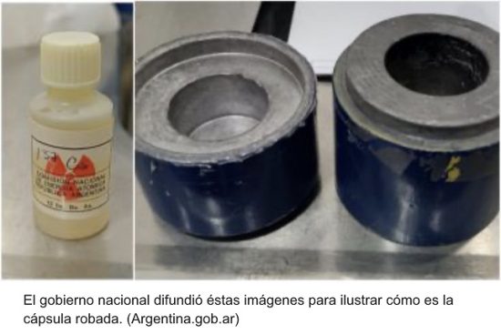 Sustracción de fuente radiactiva de calibración en Rosario.