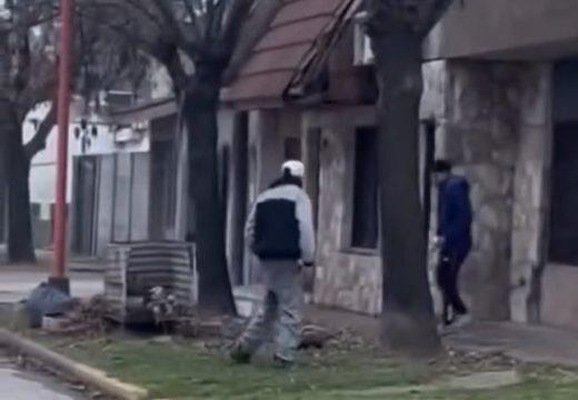 Indignación en Armstrong. Menores al acecho y violencia en la vía pública contra fauna indefensa.