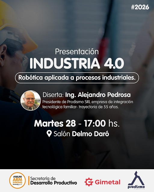 Innovación tecnológica en Armstrong: Gimetal y el municipio presentan una charla abierta sobre Industria 4.0.