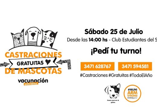 Nueva jornada de castraciones masivas, gratuitas  y vacunación antirrábica en el Club Estudiantes del Sur.
