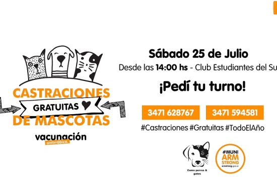 Nueva jornada de castraciones masivas, gratuitas  y vacunación antirrábica en el Club Estudiantes del Sur.