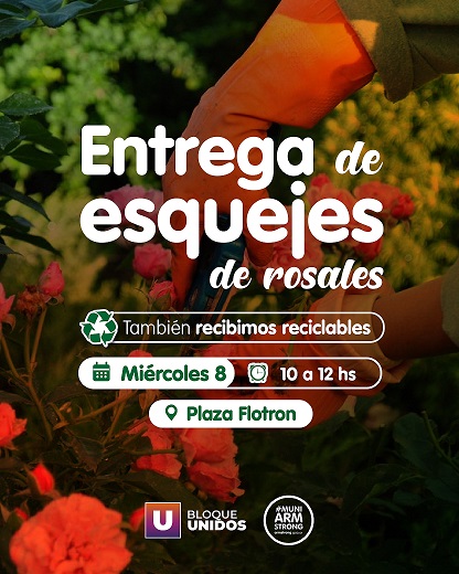 Color, verde y reciclaje: Llega una nueva entrega de esquejes de rosales en la Plaza Flotron.