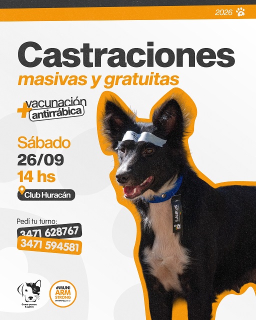 Por el bienestar de nuestras mascotas: este sábado se realizará una nueva jornada de castraciones y vacunación.
